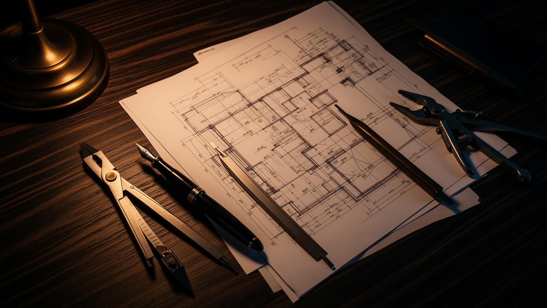 Blueprint arquitetônico simbolizando o método estruturado da O2L